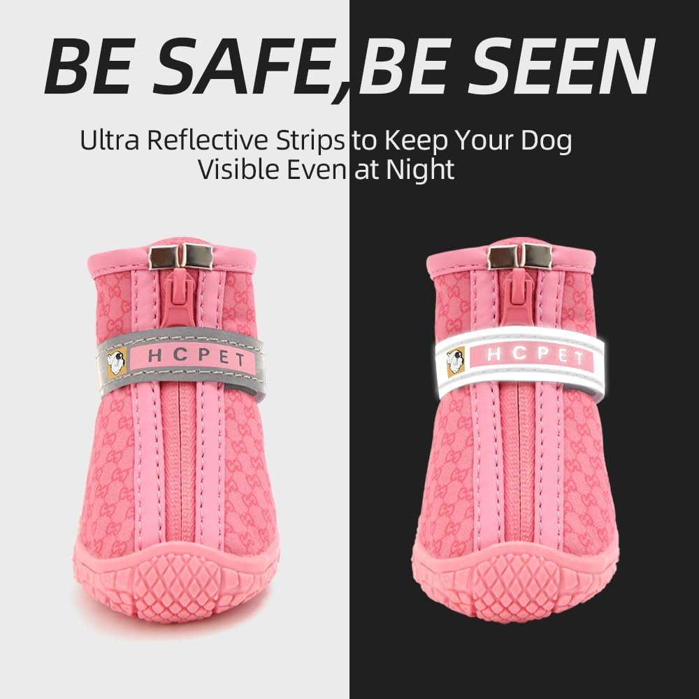 Hcpet Botas de perro para perros pequeños, botas impermeables para perros, protectores de patas para pavimento caliente, botas de senderismo de