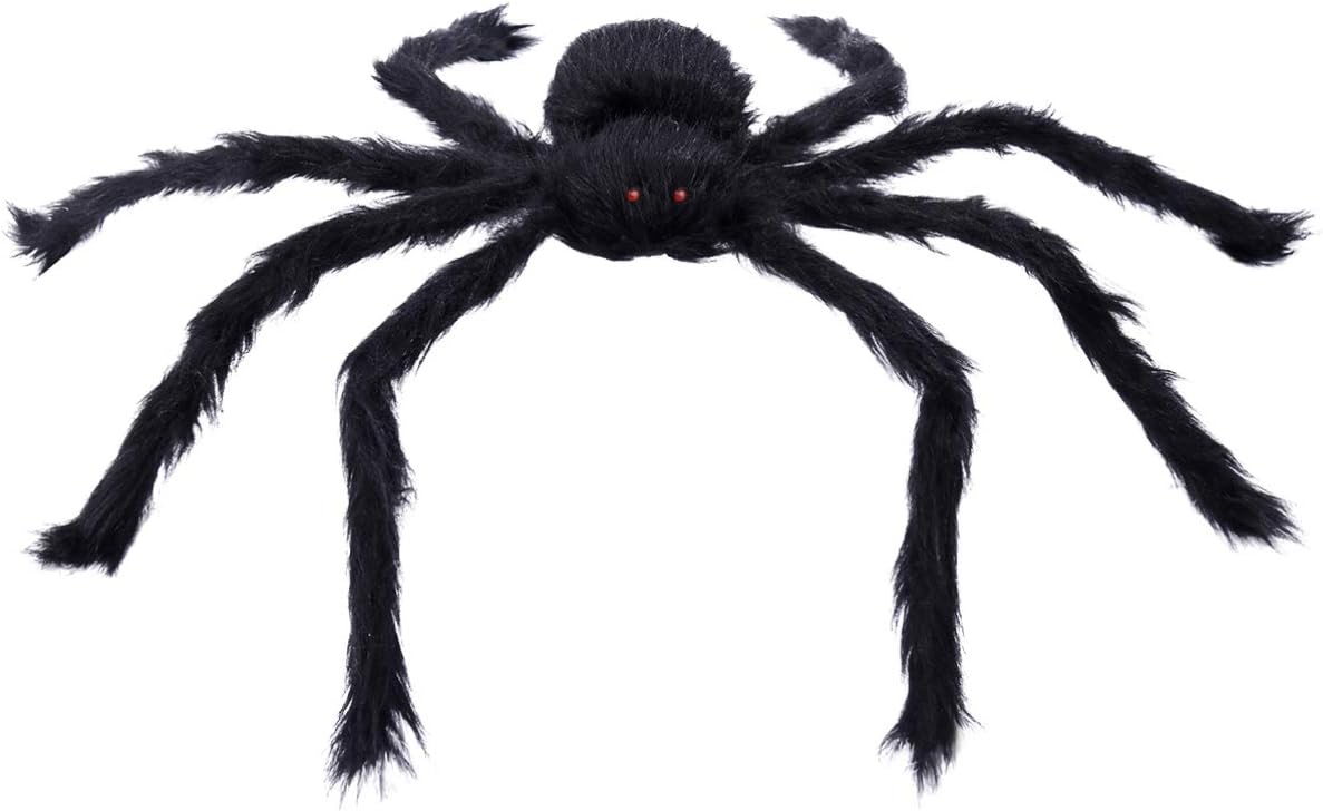 SEWACC Decoraciones de Halloween para exteriores, arañas falsas grandes, araña embrujada, decoración de puerta, adornos de decoración para niños,