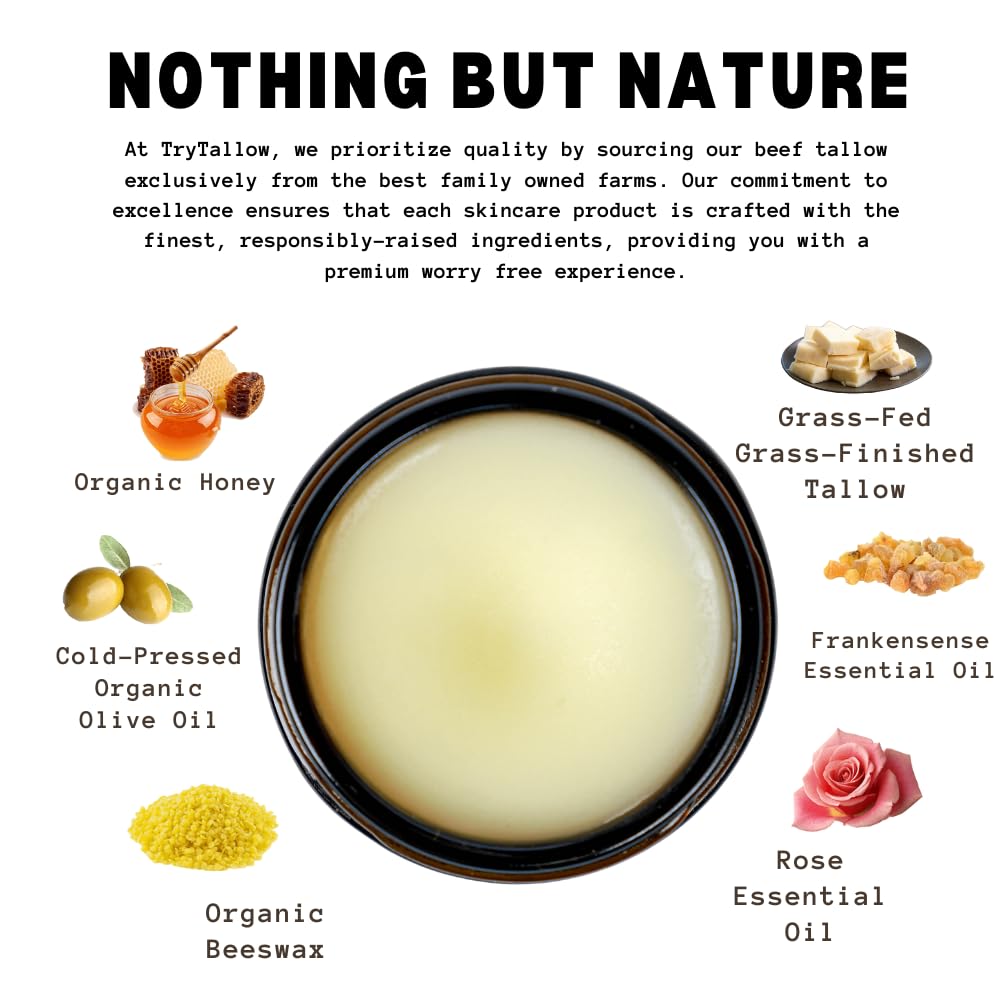 Bálsamo de miel de ternera – Crema facial orgánica alimentada con pasto con miel y aceite de oliva, para eczema, rosácea, bebé, acné (2 onzas)