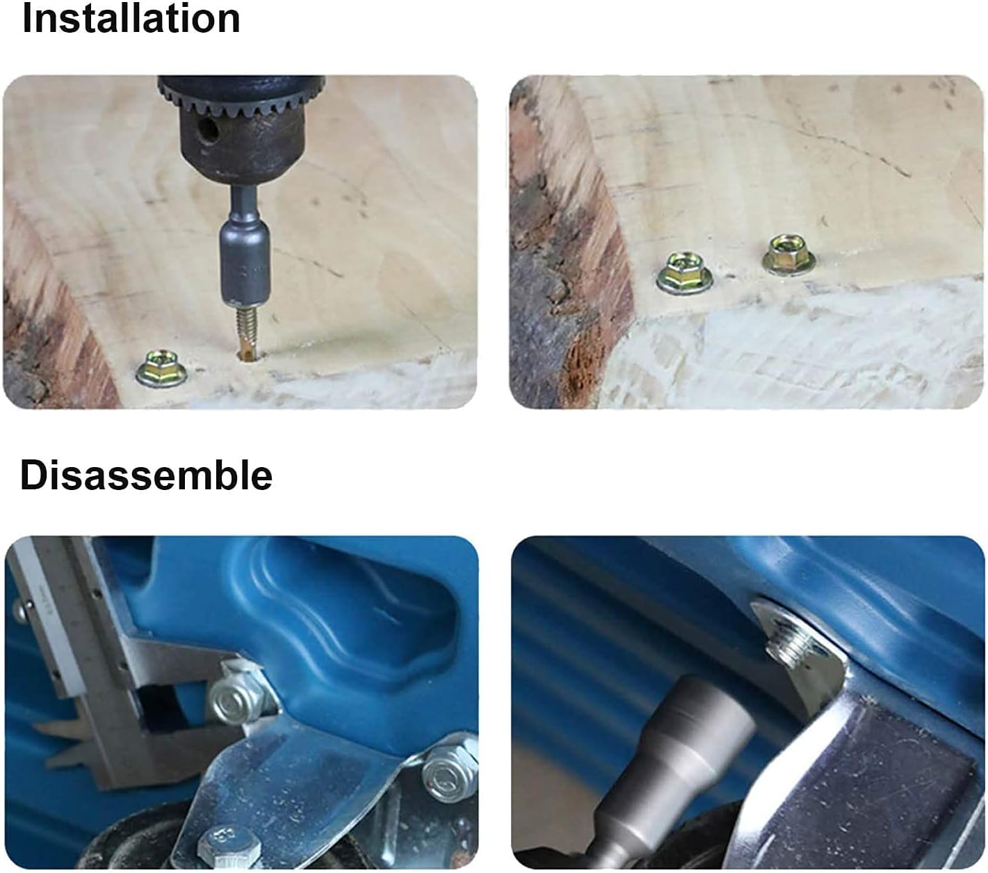 Utoolmart Broca de cambio rápido de 14 de pulgada con vástago hexagonal de 0.512 in, 2 piezas de longitud de 2.559 in, métrica con magnética, 2