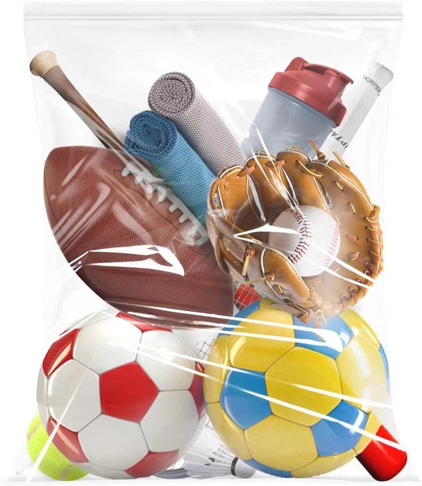 Bolsas de almacenamiento con cremallera, paquete de 24, bolsa de almacenamiento de alimentos con cierre de 5 galones, gran almacenamiento para