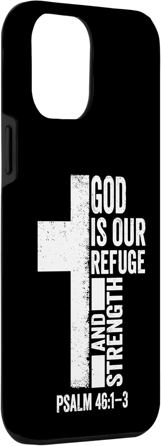 iPhone 12 Pro Max Dios Nuestro Refugio HolyWrit Salmo Cristianos Religiosos Funda Biblia