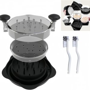 Trituradora de pollo, trituradora de pechuga de pollo grande, herramienta giratoria con cepillo y tenedor máquina trituradora de carne visible, 3 Trituradora de pollo, trituradora de pechuga de pollo grande, herramienta giratoria con cepillo y tenedor máquina trituradora de carne visible, 3