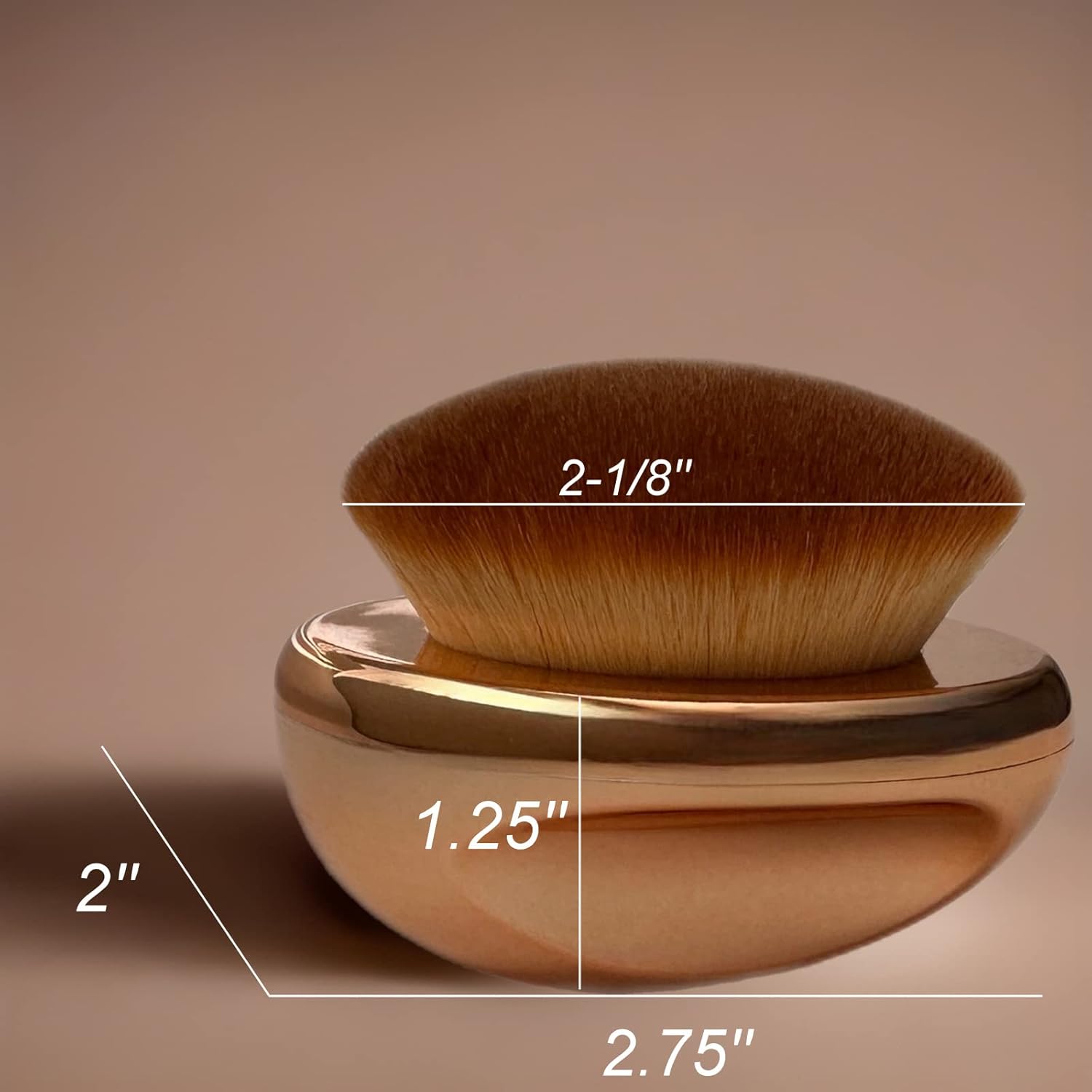 Brocha de base para maquillaje de palma, suave Kabuki en forma de cúpula facial y cuerpo SPF Blush Bronzer Highlighter mezcla autobronceador líquido