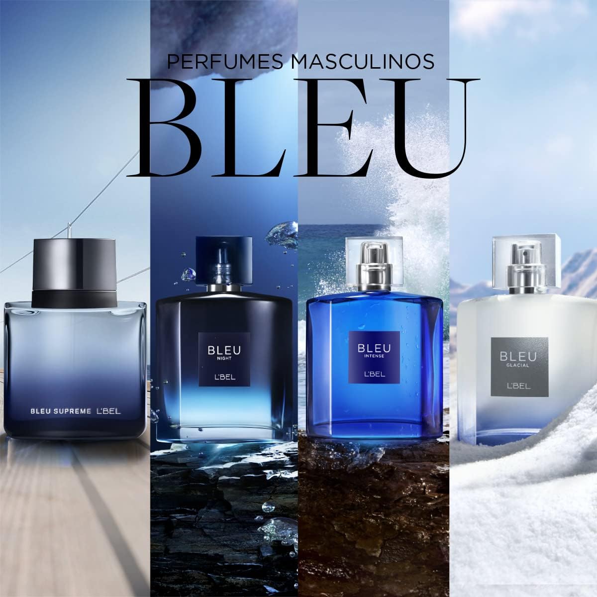 L’BEL – Bleu Intense Perfume para Hombre Larga Duración 3.4 fl oz3.4 Oz