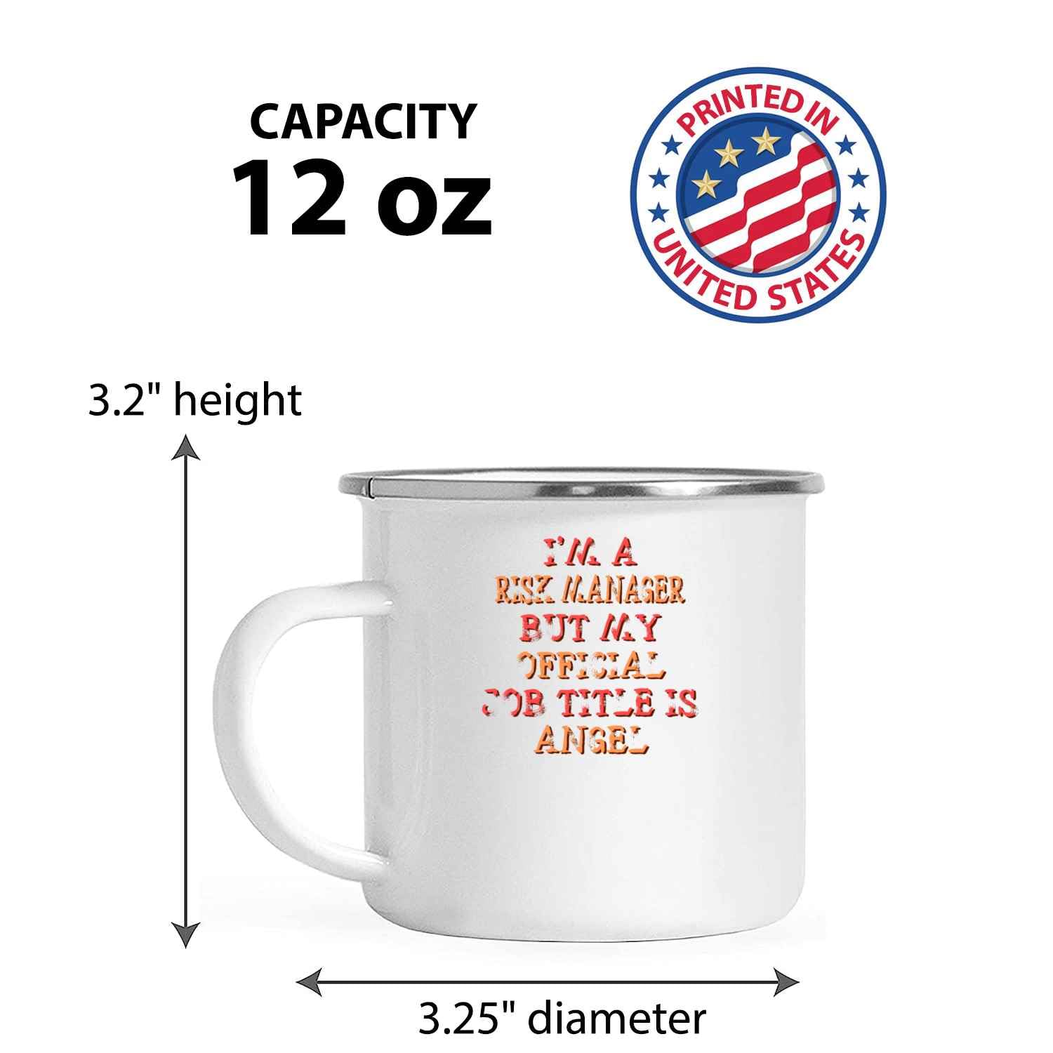 Risk Manager’s Gifts, Ideal for -in-law’s Year – Angel Joke, Funny 12 Oz White Stainless Steel Camping Mug