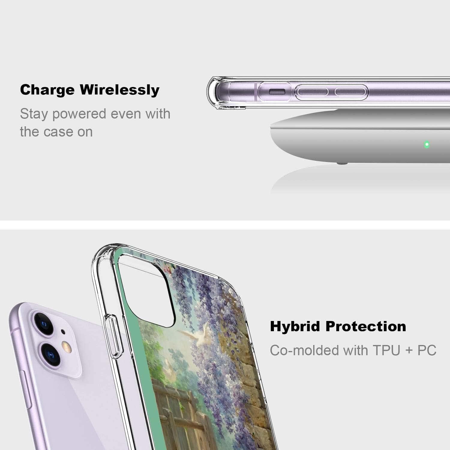 Funda protectora de estilo retro estético con pintura al óleo para iPhone 11, diseño renacentista, flexible, TPU, a prueba de golpes, compatible con