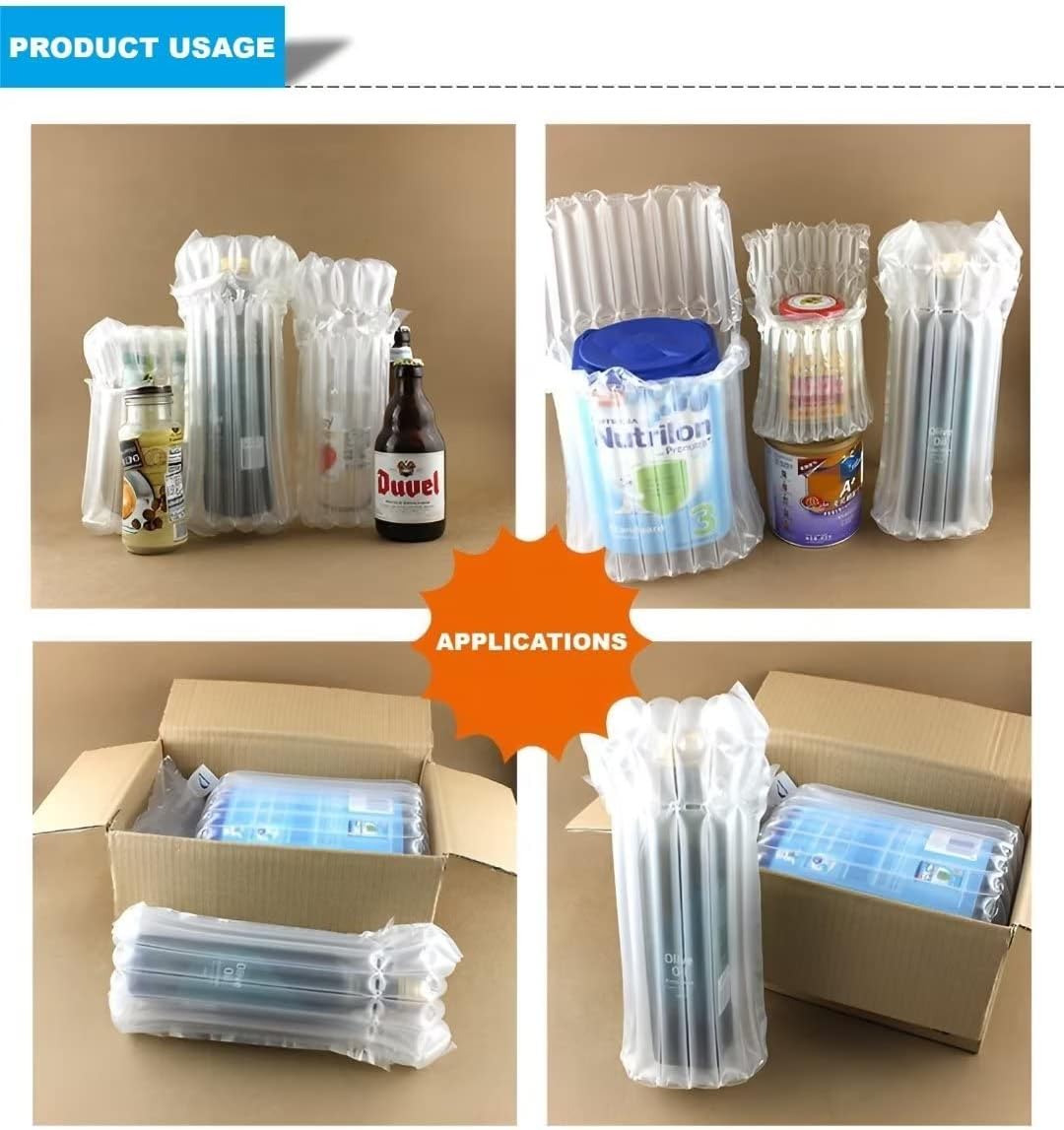 Paquete de 10 bolsas inflables para botellas de 9.8 x 3.9 pulgadas para envío de licor, vino, viaje, bolsa inflable para avión, protector de botella
