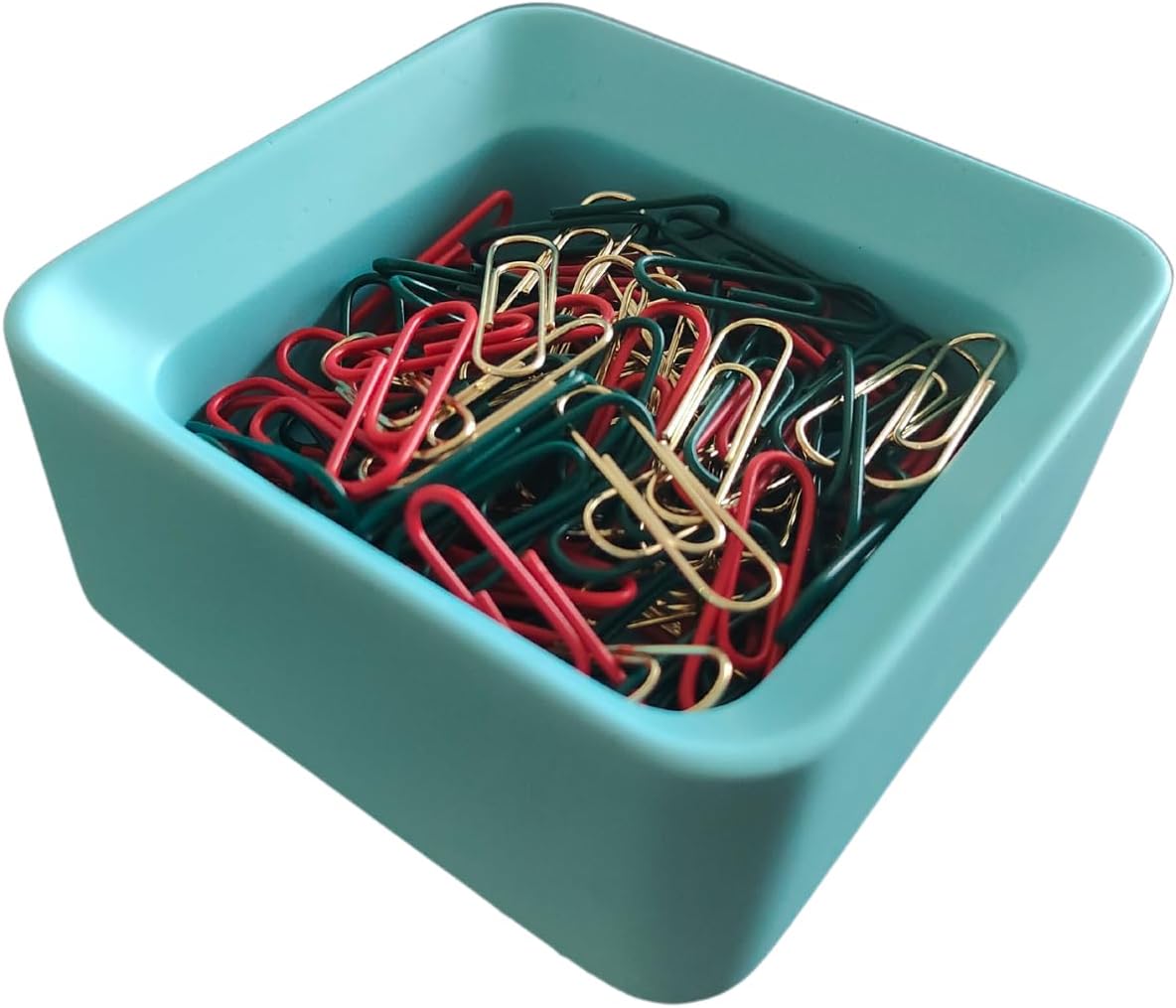 Soporte de clip de papel, dispensador de clip de papel de hormigón, bonitos accesorios de escritorio de oficina para mujeres, organizador de