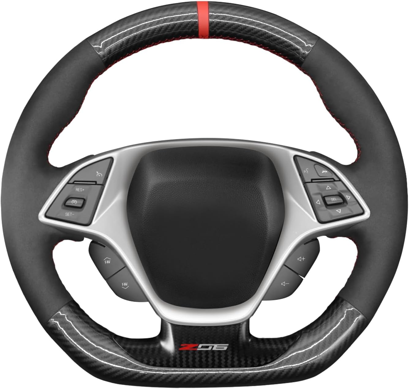 MEWANT Fundas para volante de automóvil para Chevrolet Corvette (C7) 2015-2019 Corvette Stingray Chevrolet Z06 cosido a mano
