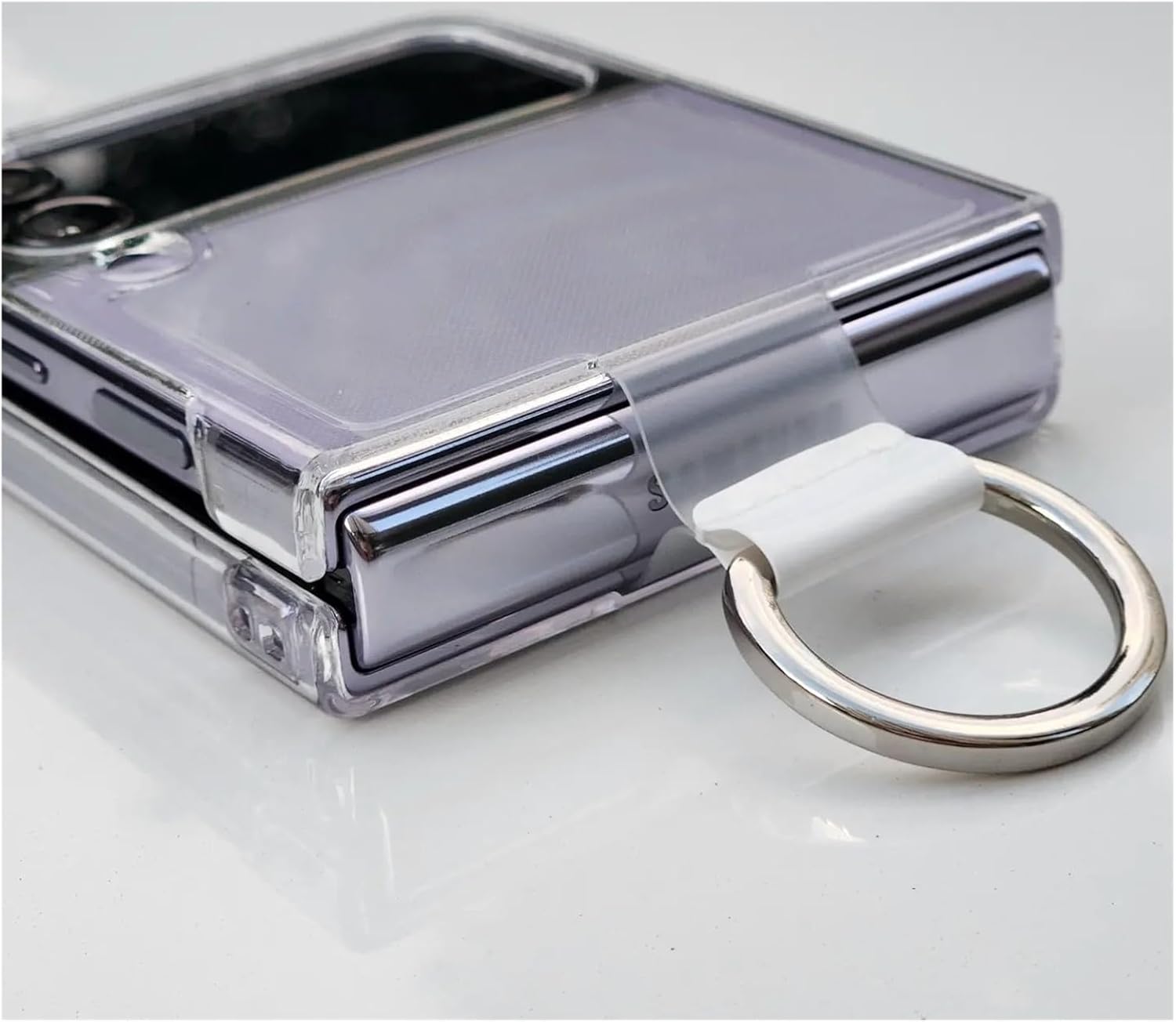 Funda transparente con soporte de anillo a prueba de golpes para Samsung Galaxy Z Flip 4, funda transparente para Samsung Zflip4 5G Z4 con anillo