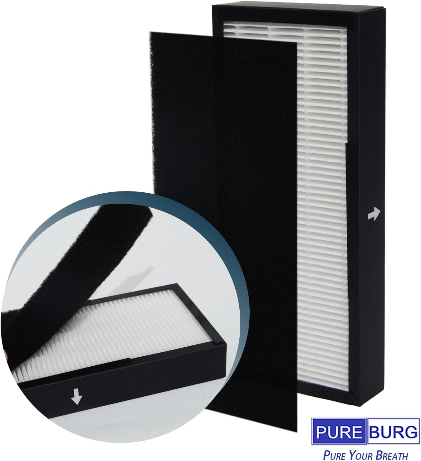 PUREBURG Kit de filtro HEPA verdadero compatible con purificadores de aire Alen T100 T300, TF30-Silver TF30-Fresh (también compatible con