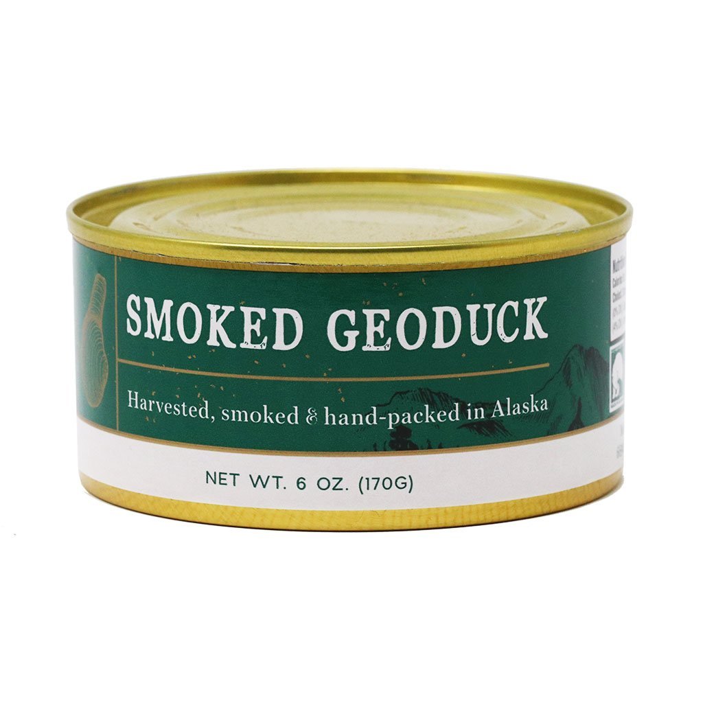 Almejas geoduck ahumadas totalmente naturales, de Wildfish Cannery, lata de 6 onzas