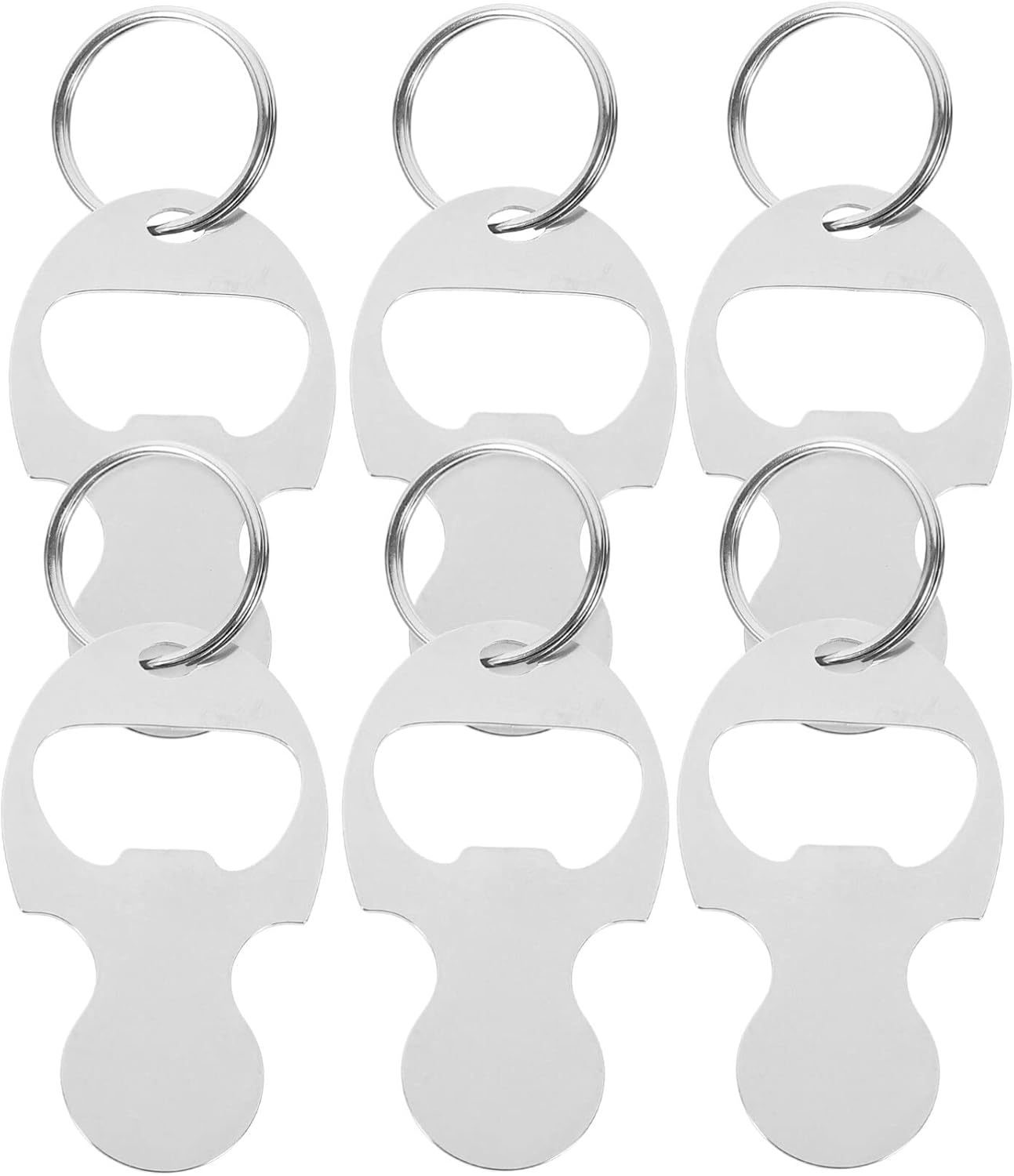 Gadpiparty 6 piezas de fichas de carrito de compras de aleación de aluminio, prácticos abrebotellas, llavero de metal antipérdida para hombres y