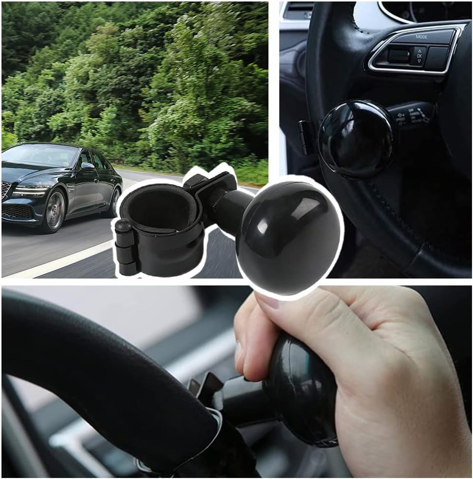 HOTTuoHong Bola elevadora para volante de automóvil, bola giratoria suave con mango giratorio para automóvil, bola auxiliar de control de ayuda para