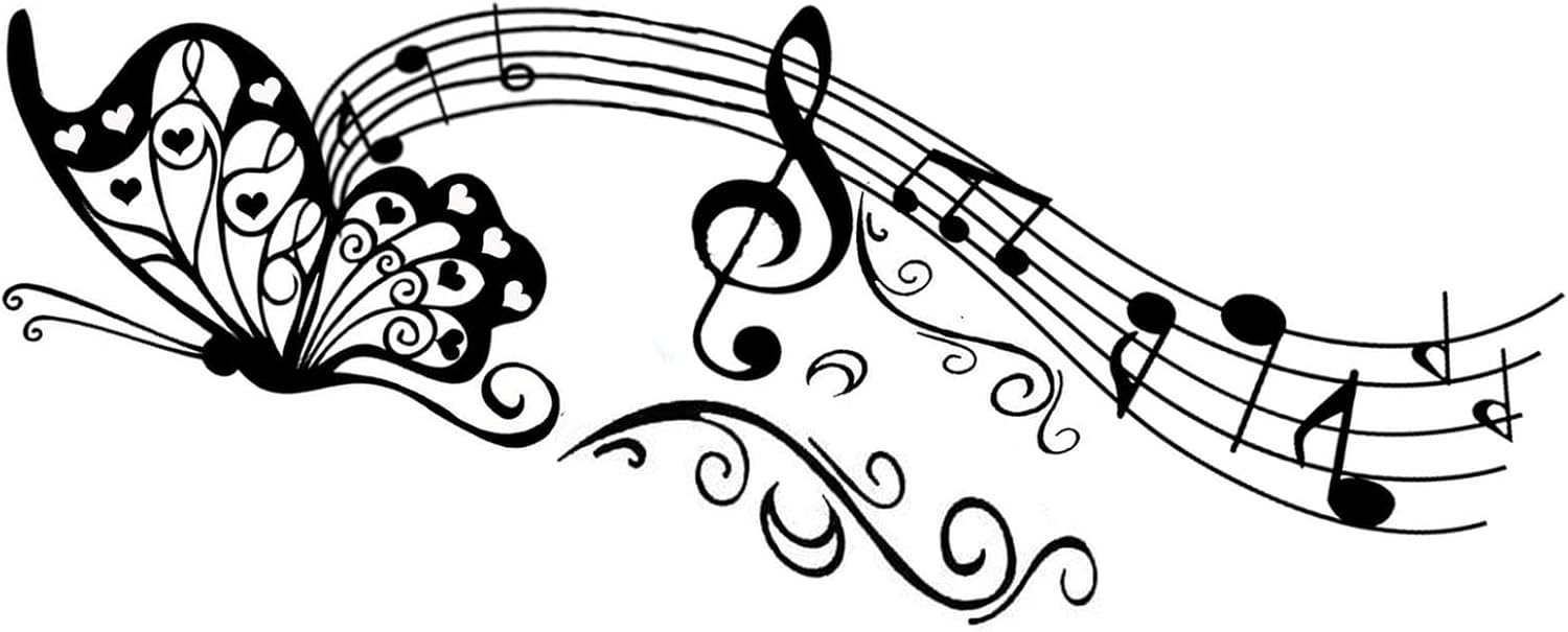BIBITIME Vinilo adhesivo de vinilo con notas musicales para pared, borde para sala de estar, dormitorio, ventana, guardería, habitación de los