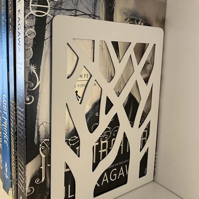 Sujetalibros de metal con diseño de árbol personalizado para estantes, extremos decorativos de diseño moderno, tapón de libro, soporte de soporte –