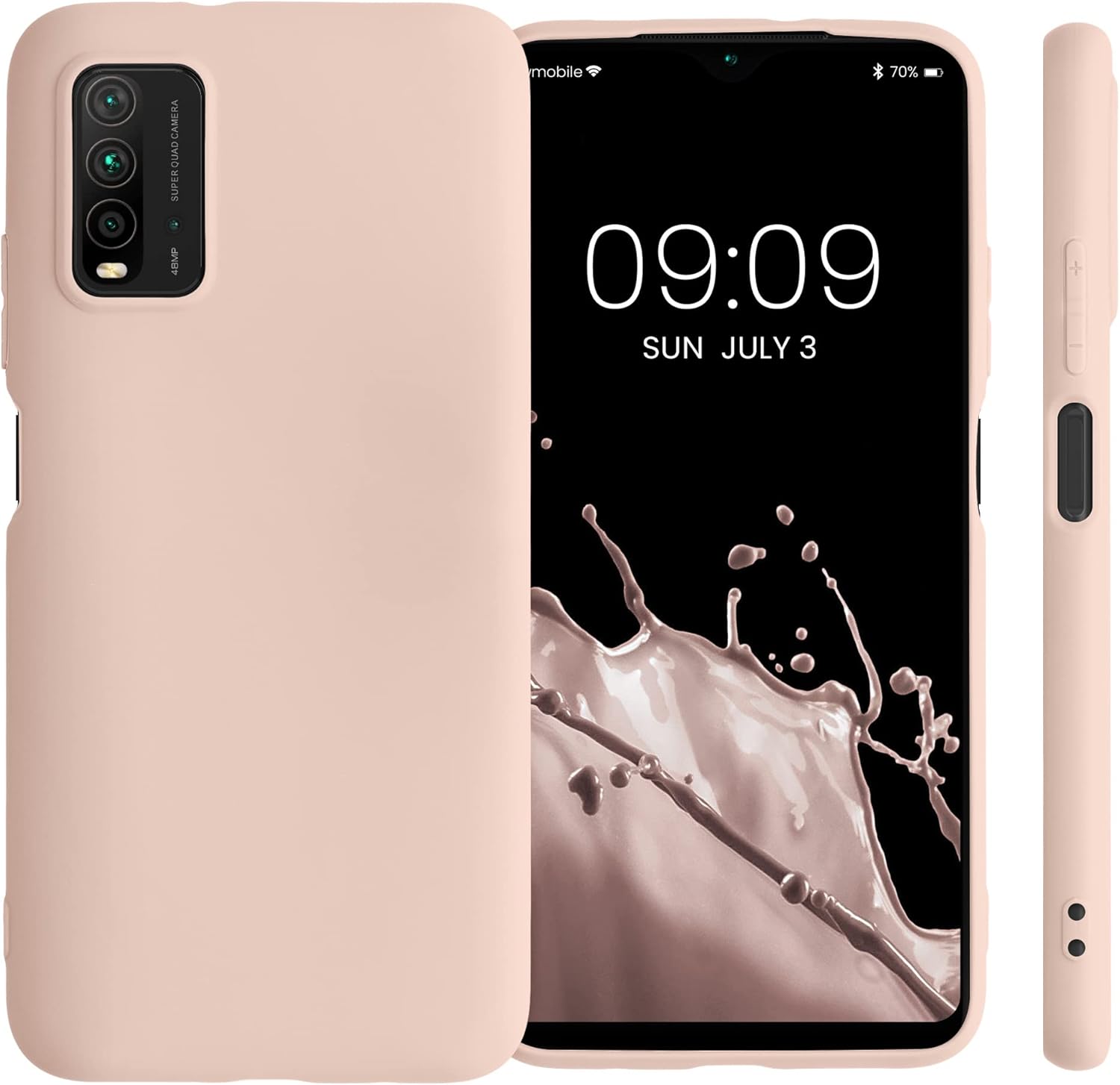 kwmobile Funda compatible con Xiaomi Redmi 9T – Funda protectora de silicona TPU suave y delgada – remolino de coco