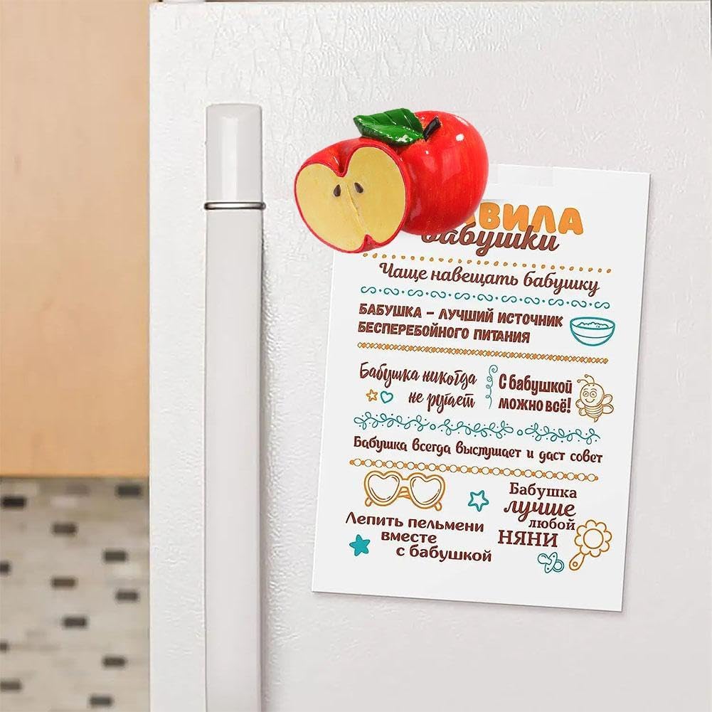 Imanes de frutas para nevera, imanes para refrigerador de verduras, resina 3D, imanes divertidos para nevera, lindos imanes de refrigerador para