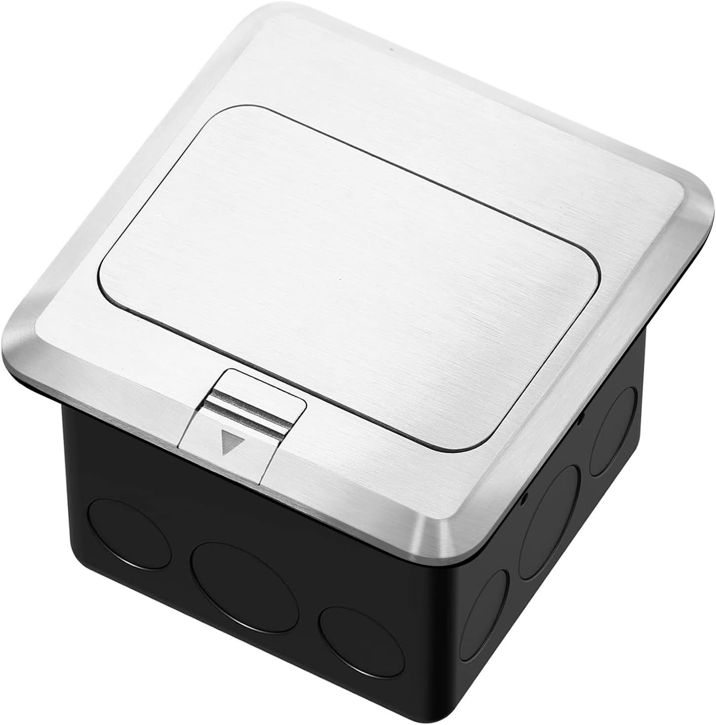Vagueior Kit de toma de corriente eléctrica de piso empotrado, caja Covcer de toma de corriente impermeable, salida GFCI oculta + salida de