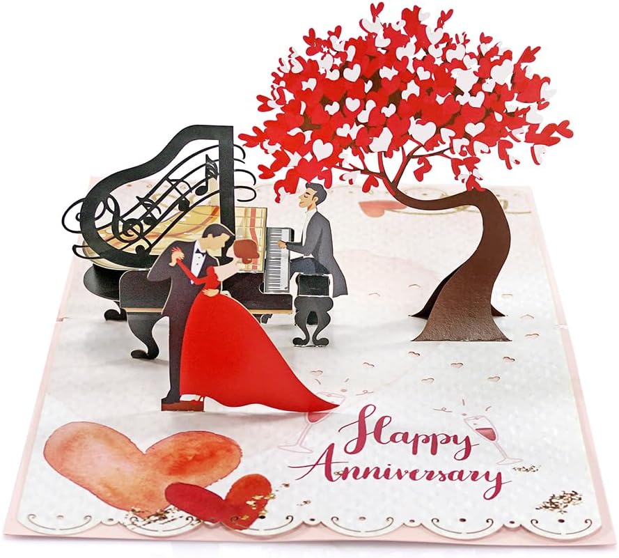 CUTPOPUP – Tarjeta de aniversario emergente, tarjeta de felicitación de boda 3D para jubilación (aniversario romántico)