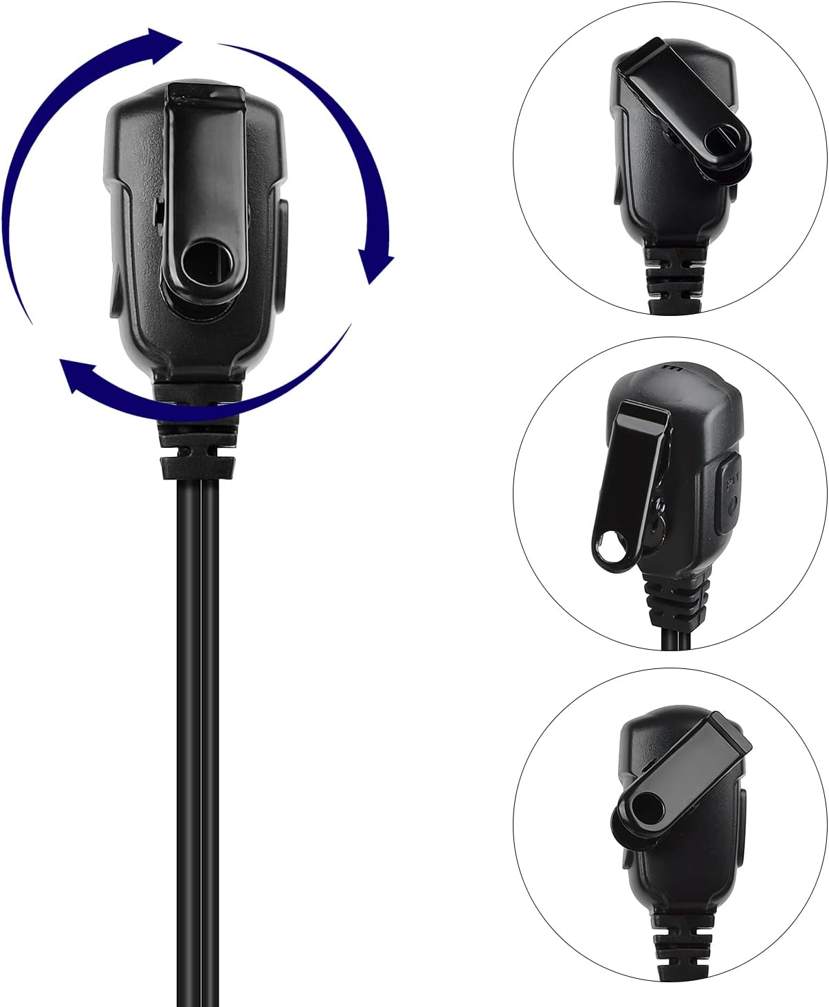 Auricular en forma de G, cable de bobina de auricular con PTT y micrófono de altavoz para BaoFeng UV-5R 5RA 5RB 5RC 5RD 5RE 5REPLUS 3R+ Kenwood