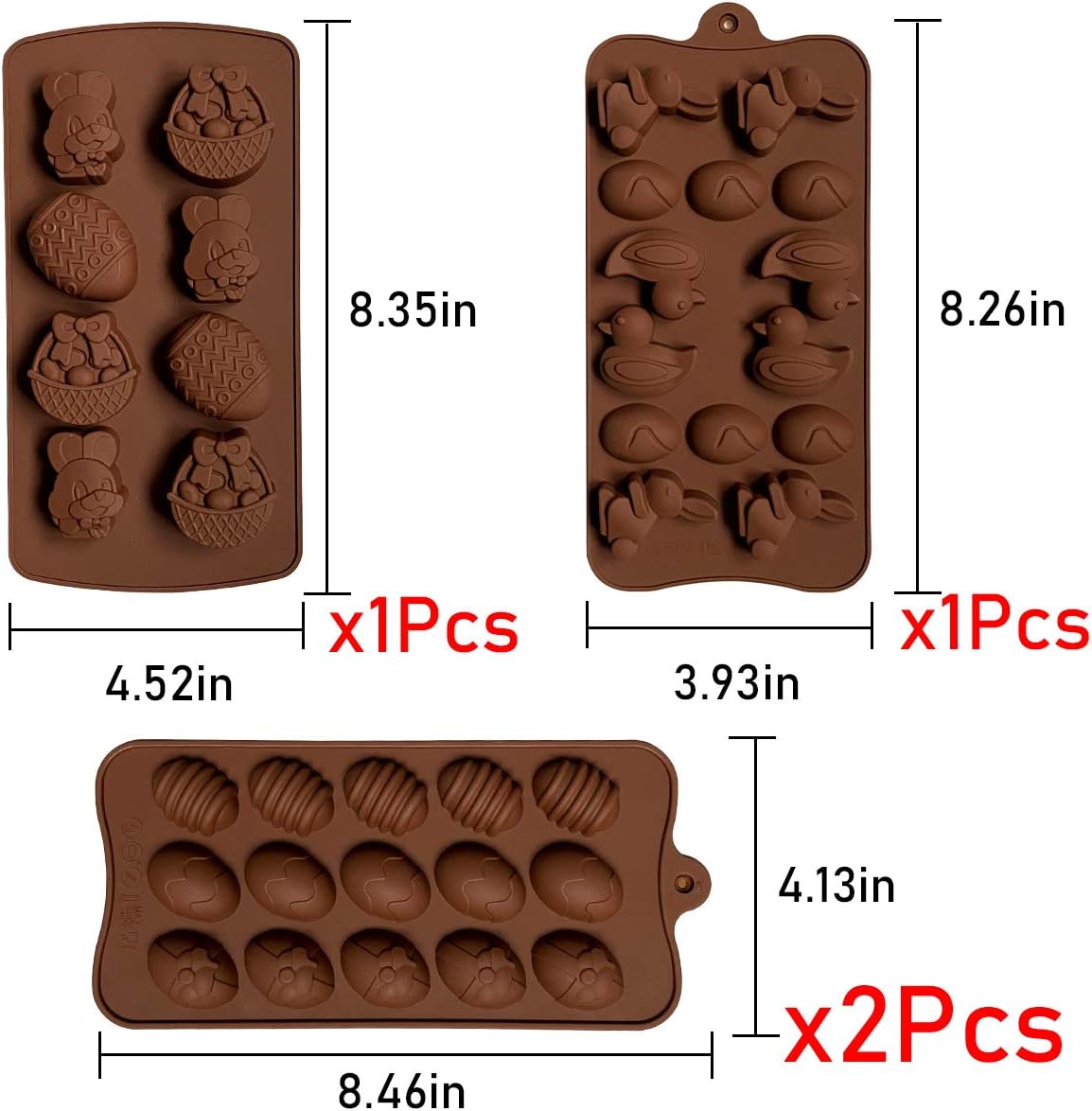 Moldes para huevos de Pascua, moldes de chocolate, utilizados para hacer, moldes de dulces de chocolate de conejo de Pascua, huevos de Pascua y