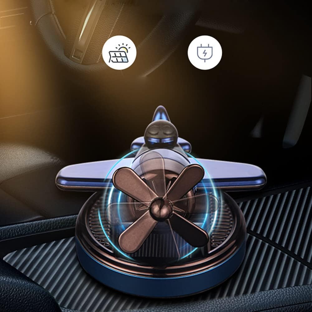Ambientador de coche difusor de fragancia para automóvil, energía solar creativa, aeronave, aromaterapia, adornos, difusor de perfume giratorio de