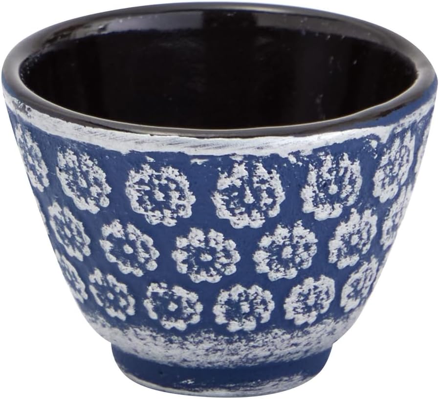 Juvale Juego de 6 teteras japonesas de hierro fundido con infusor, 4 tazas de té y salvamanteles (32 onzas, azul)