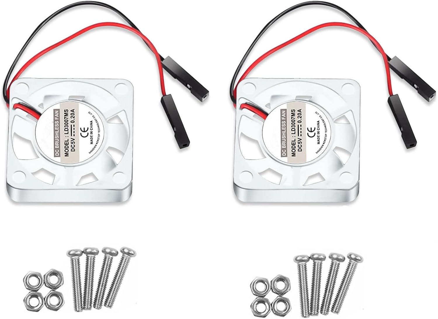 2 ventiladores de 1.181 x 1.181 x 0.276 in para Raspberry Pi, Dorhea para Raspberry Pi Ventilador de refrigeración sin escobillas 3007 Ventilador