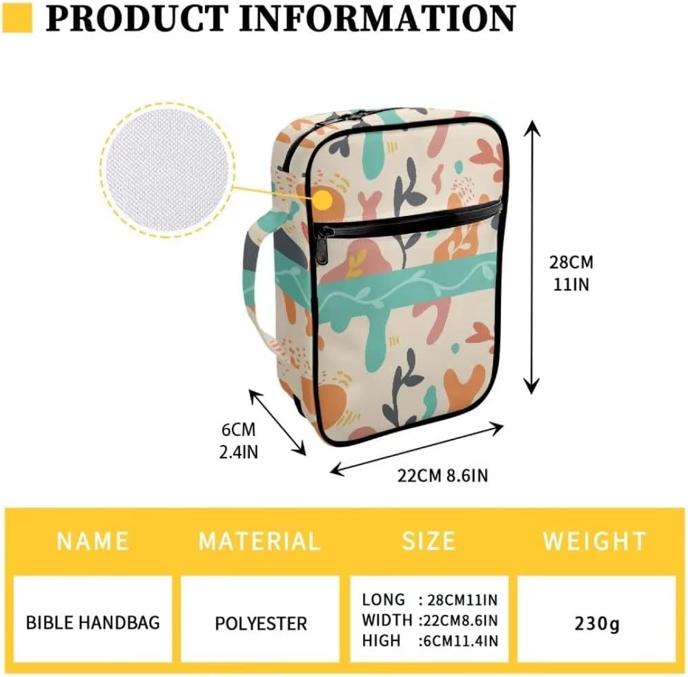 Pensura Bible Case for Women and Girls Bible Bags with Flora Durable Bible Cover with Portable Handle Strap for Carrying Includes Lots of Storage