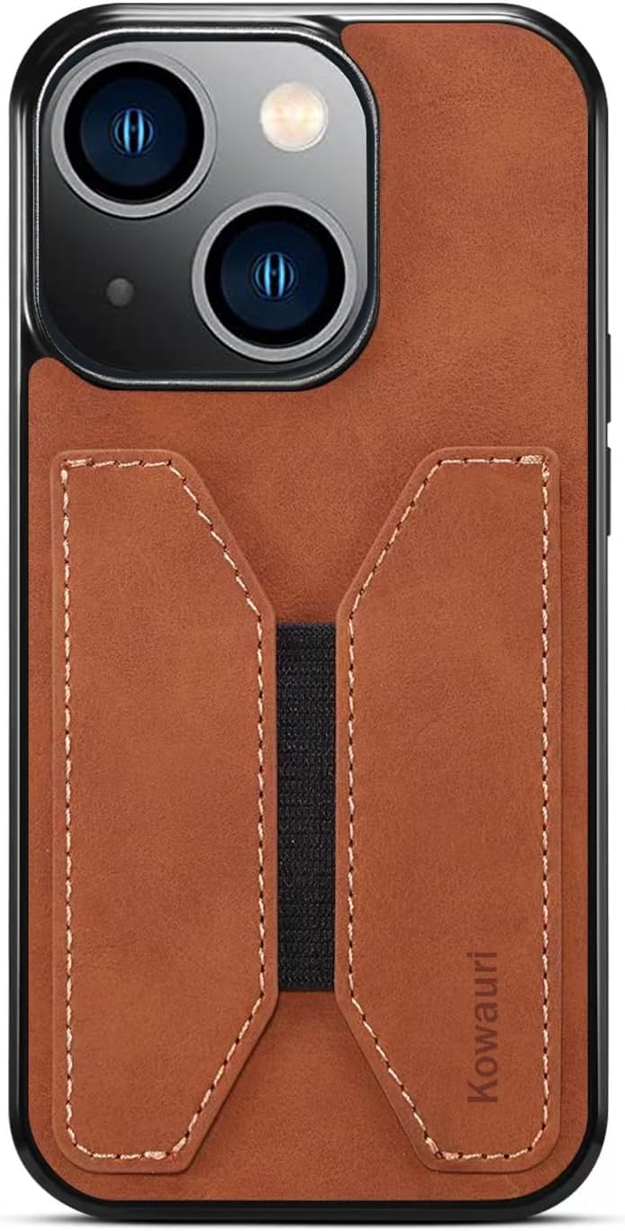 Kowauri Funda para iPhone 15, piel sintética, con ranura para tarjeta de crédito, funda protectora ultra delgada para iPhone 15 (6.1 pulgadas),
