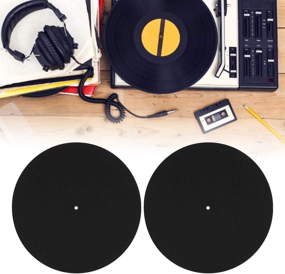 Juego de 2 alfombrillas para tocadiscos de 12 pulgadas, tocadiscos para tocadiscos para el hogar, alfombrilla protectora antideslizante, accesorios