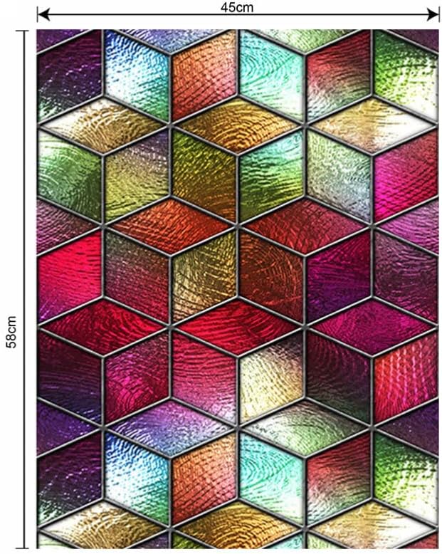 HOMSFOU Calcomanías estáticas para ventana de ventana, calcomanías de ventana de vitrales, adhesivos estáticos de vinilo 3D para ventana, ventana