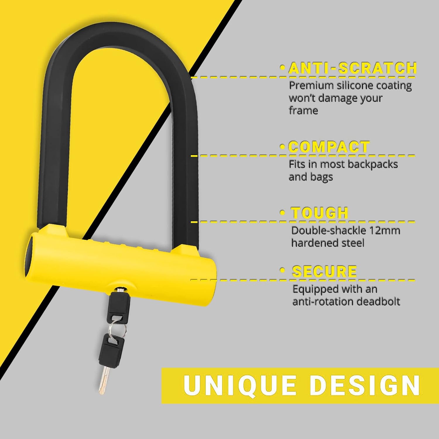 Cerradura antirrobo en U para bicicleta, con cable de seguridad de 4 a 5 pies de longitud, soporte de montaje, llaves, cerradura de combinación de 3
