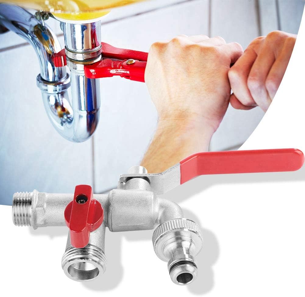 Grifo de montaje en pared para exteriores, grifo Bibcock para balcón, fregona, grifo de agua de doble válvula de 90 grados, grifo de latón de 12