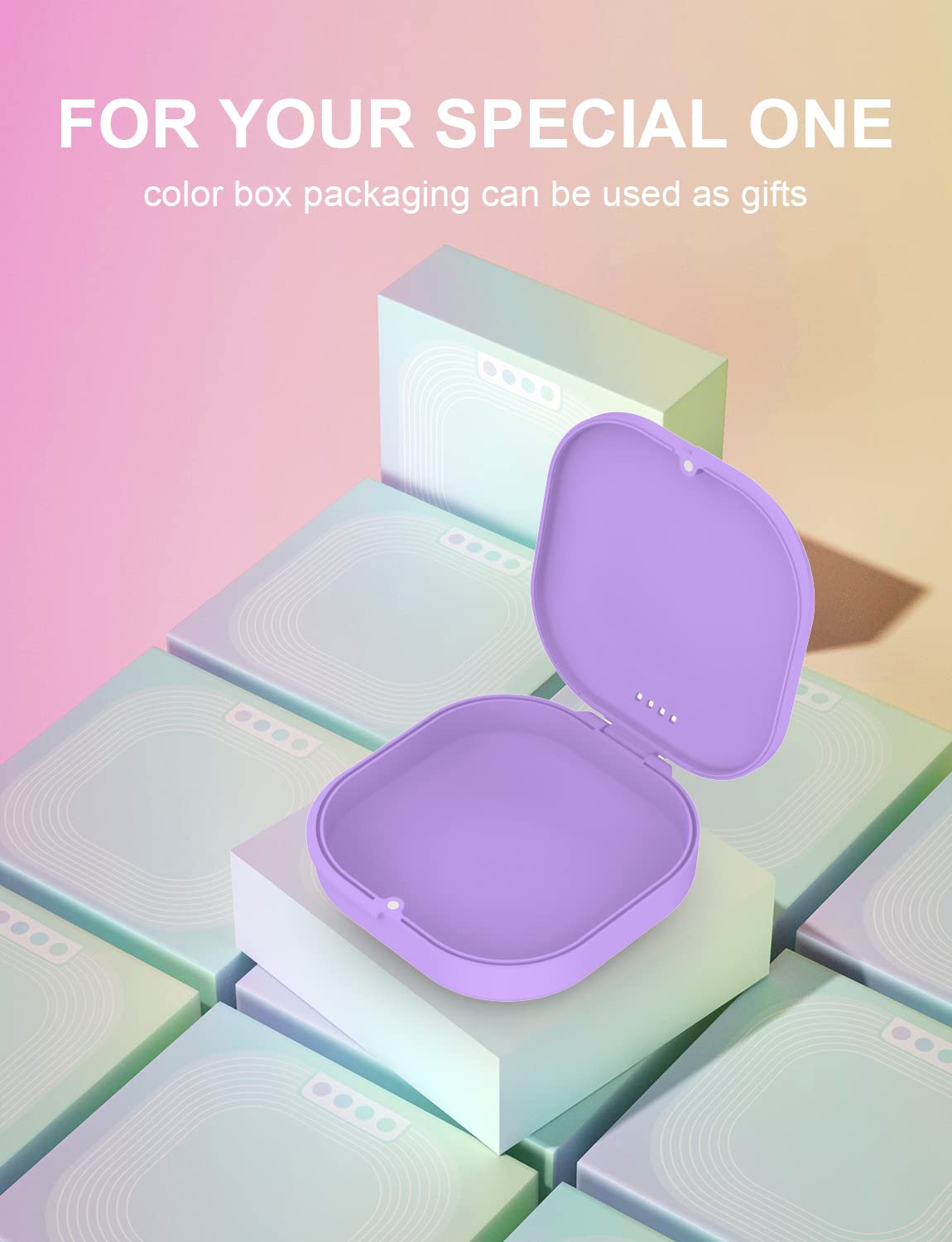 HEMILAB Funda de retención, funda delgada con orificios de ventilación, compatible con Invisalign, funda protectora bucal, bonita funda de retención