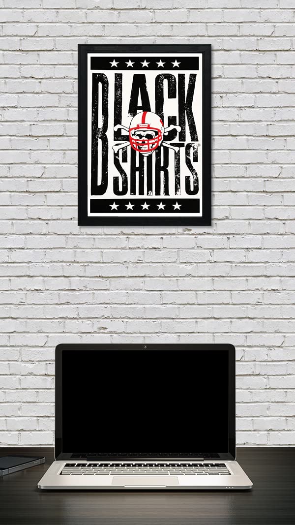 Nebraska Cornhuskers Gift – Blackshirts Letterpess Poster – Officially Licensed Art Print – 13×19″ – Husker Gift (No Frame)