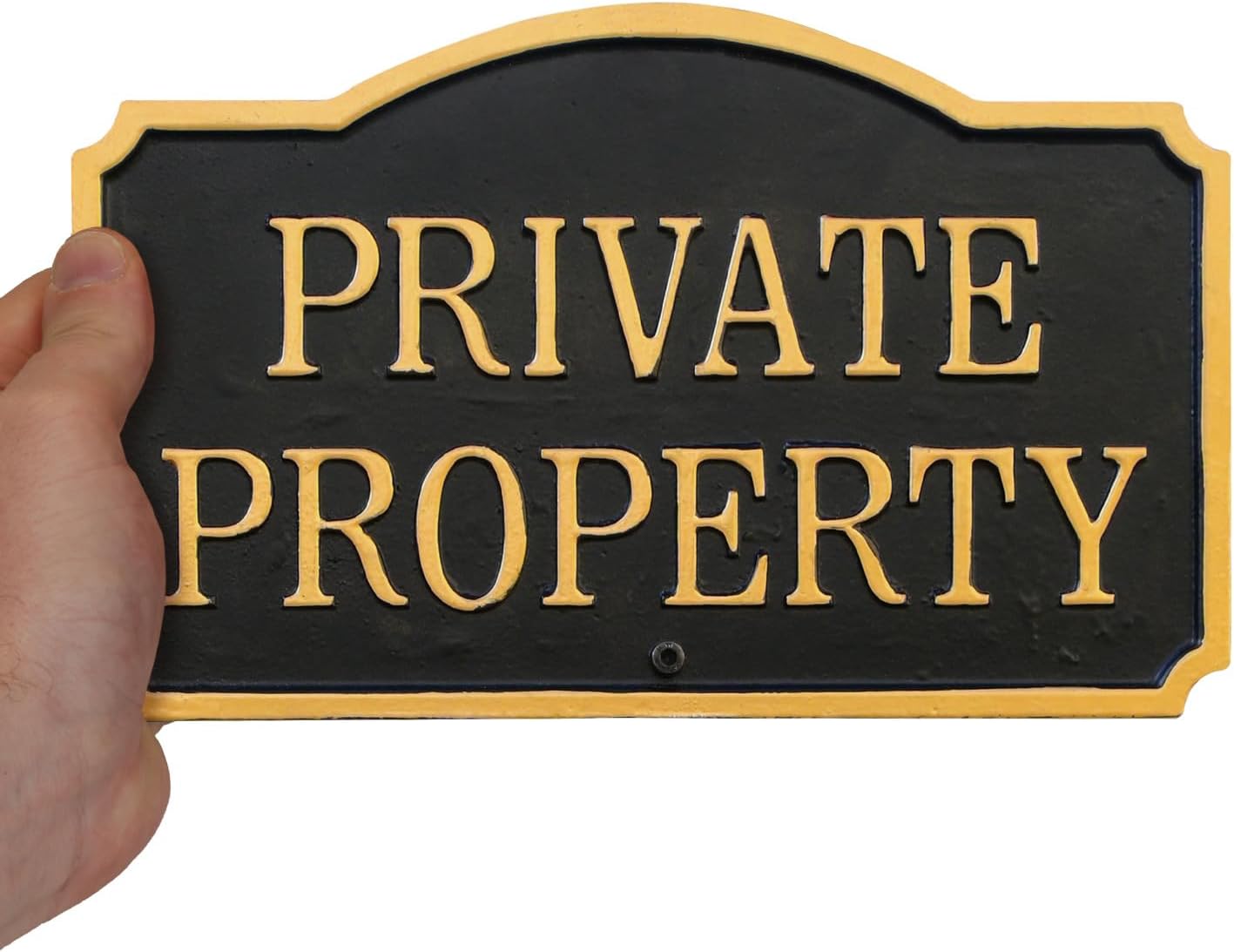 SmartSign Placa de declaración GardenBoss de 5.75 x 9.5 pulgadas con estaca de césped de 21 pulgadas, aluminio inoxidable de 375 mil, negro y