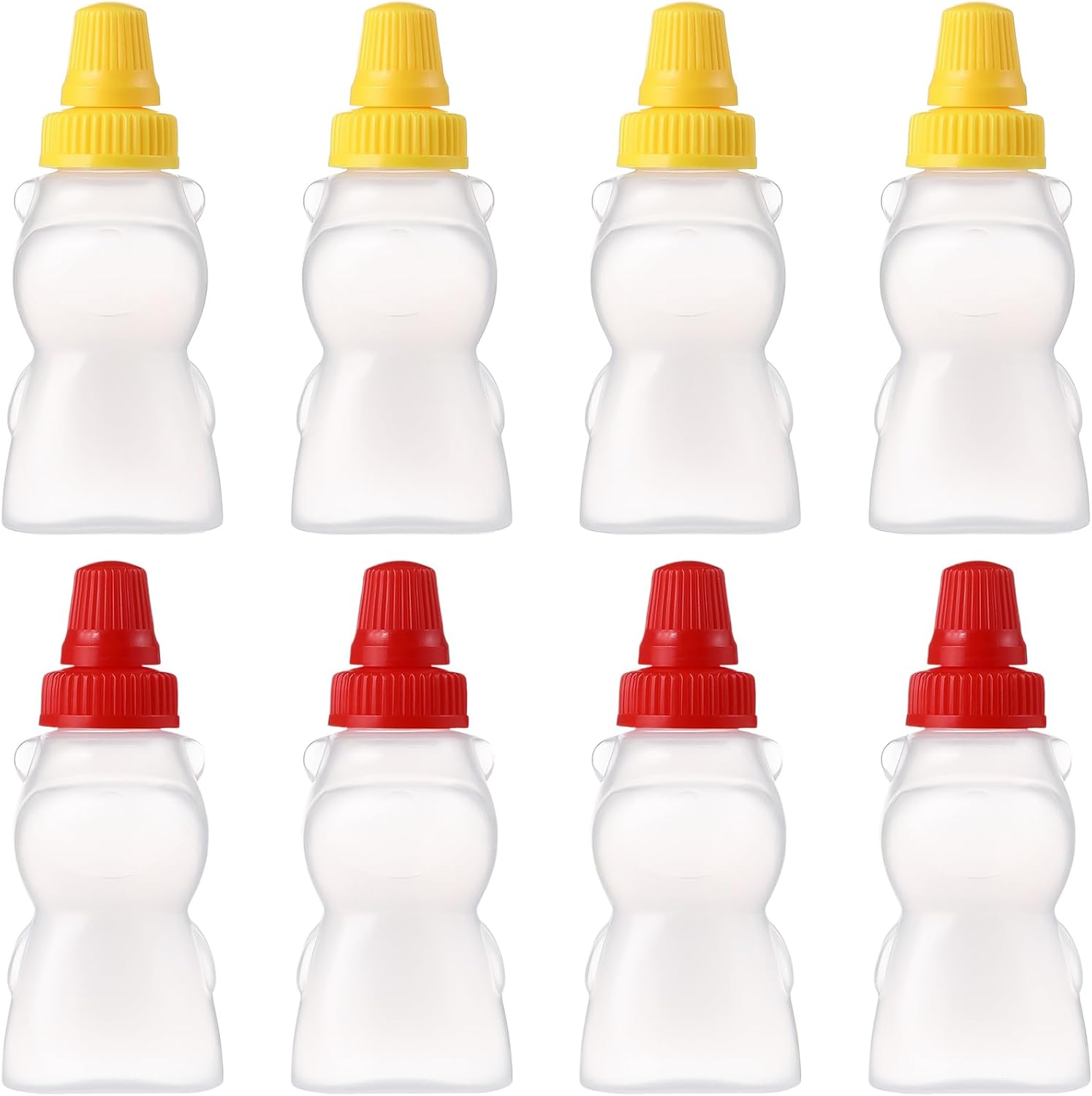 RONRONS 8 mini botellas de ketchup en forma de oso, botella exprimible para condimentos para caja Bento, accesorios de 0.8 fl oz, recipientes de