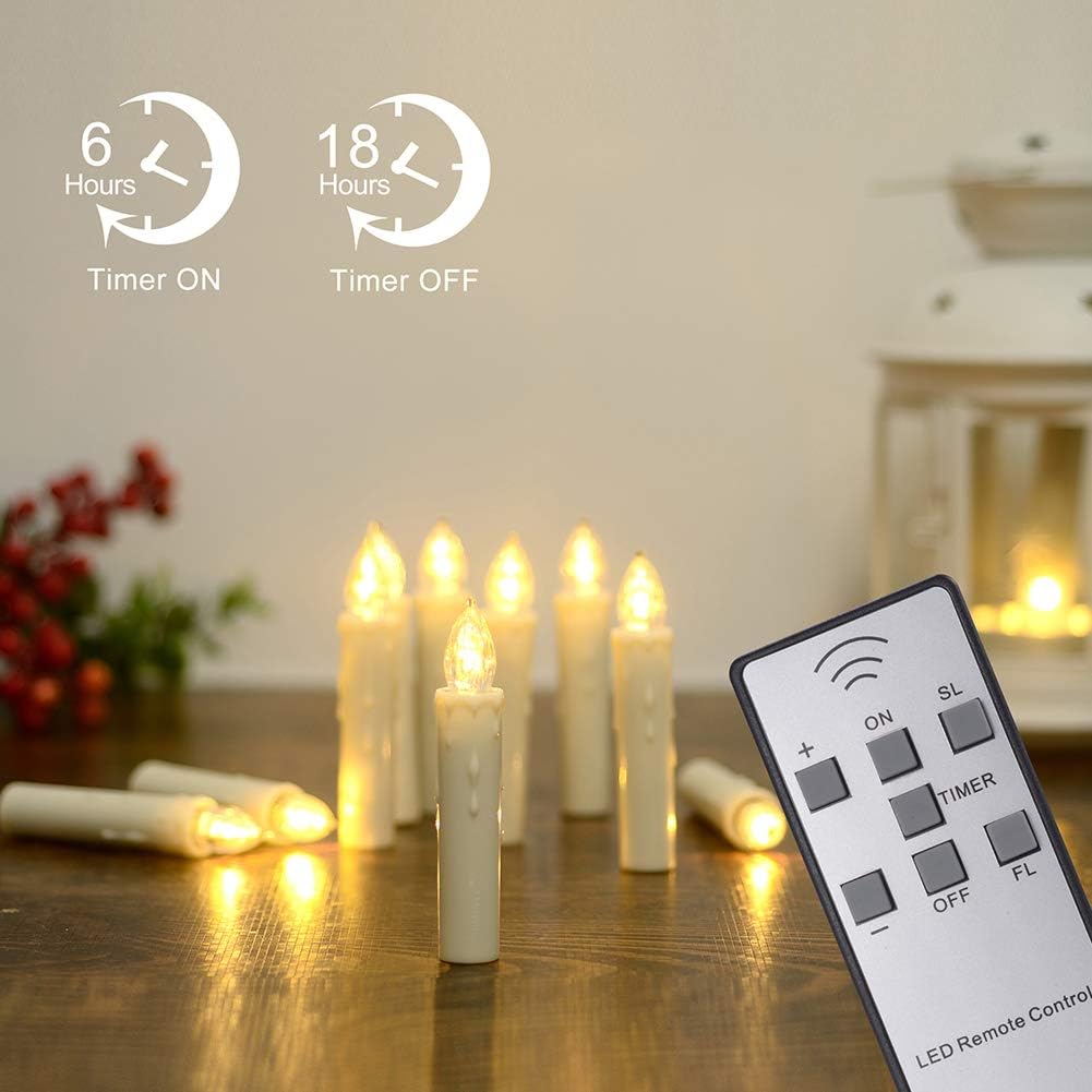 Velas de Navidad para ventana con control remoto, accesorios