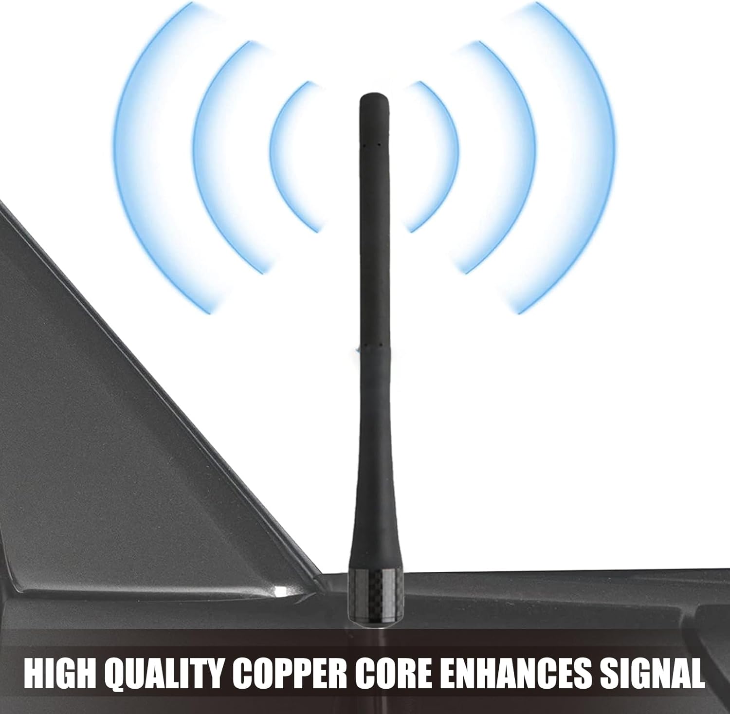 1 antena de fibra de carbono para automóvil, antena de radio de 7.7 pulgadas, accesorios de varilla de antena de repuesto con herramienta de