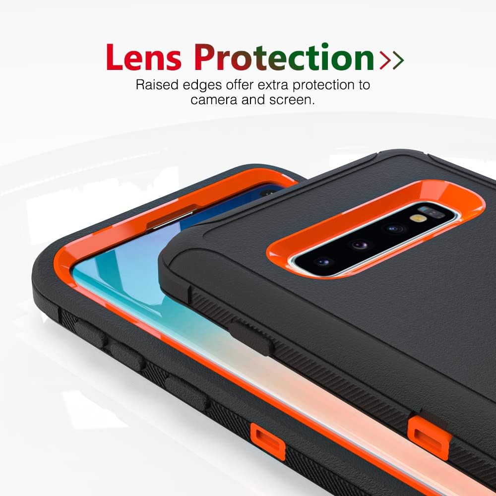 Funda para Samsung Galaxy S10, resistente, resistente, a prueba de golpes, protección contra caídas, para Samsung Galaxy S10, color negro y naranja