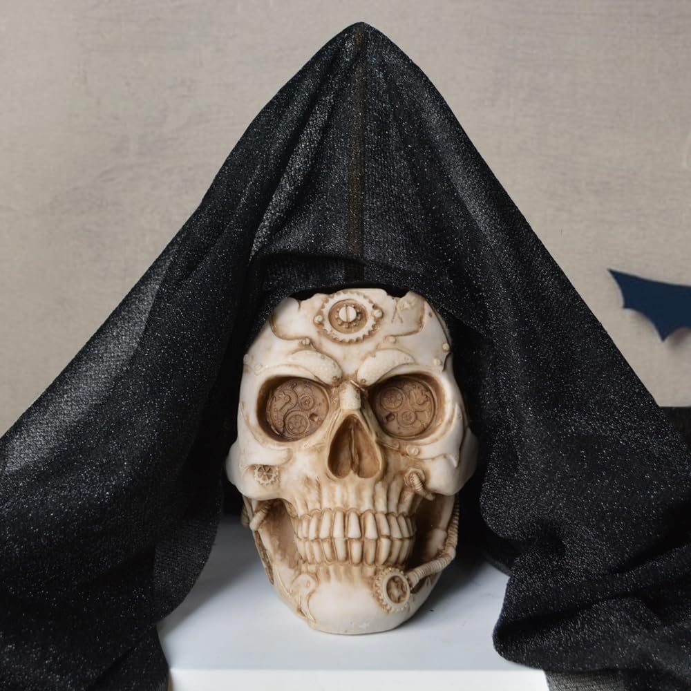 Maceta de calavera, maceta de Halloween, maceta de calavera, jarrón de Halloween, macetas góticas, decoración de calavera, macetas con drenaje,