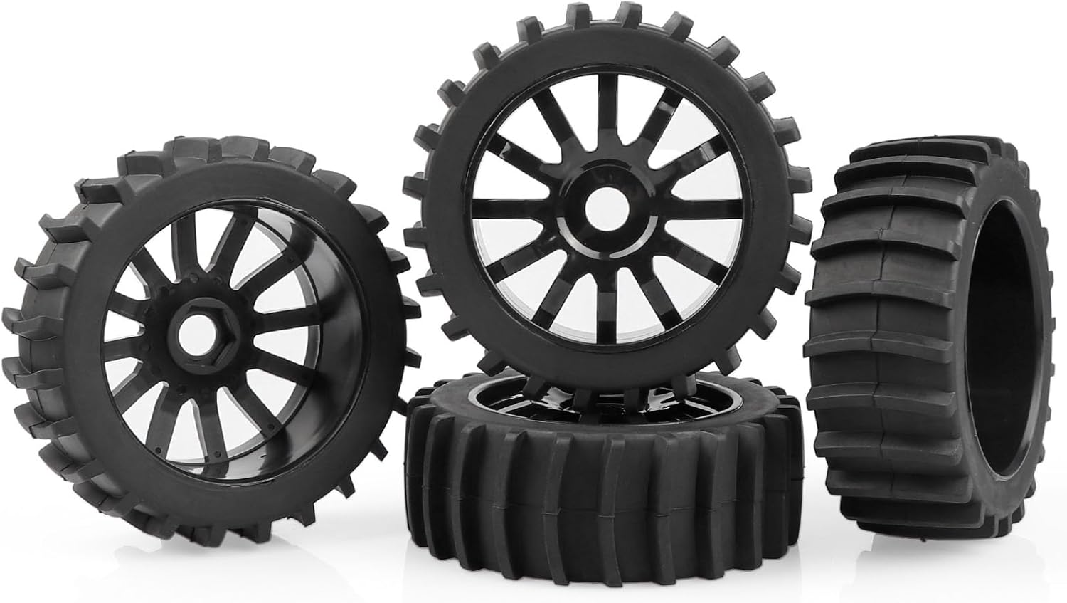 AIMROCK 4 unidades 18 RC Buggy Paddle neumáticos hexagonales 0.669 in ruedas para Traxxas Arrma Typhon 3S 6S Losi HPI Redcat nieve arena desierto