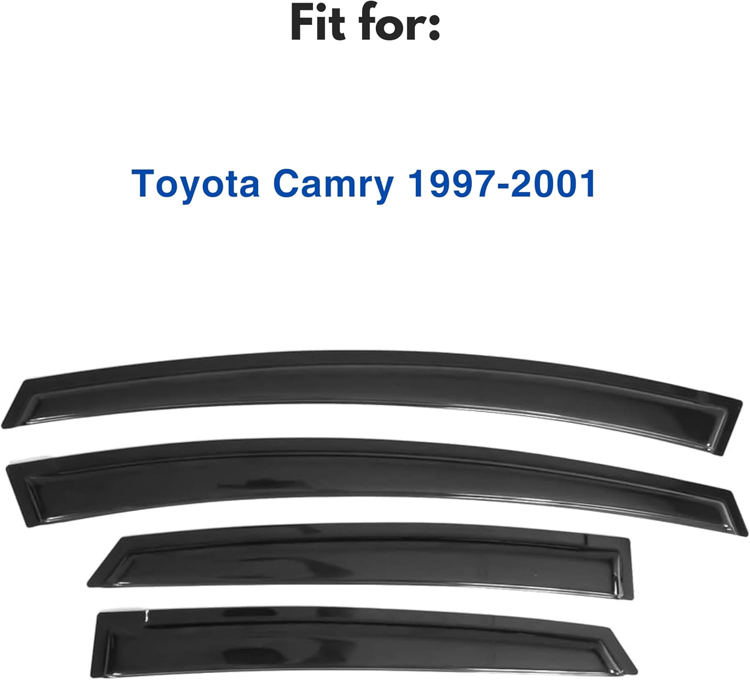 IMMORTAL GROUP Visera de ventana compatible con Toyota Camry 1997-2001, protector de lluvia, cinta extraduradera, deflector de ventana de