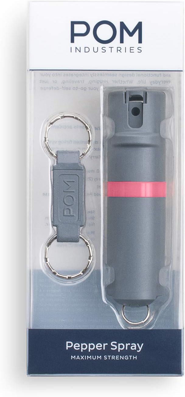 POM – Gas pimienta de autodefensa en espay con tapa abatible Oleoresin capsicum (OC) de máxima fuerza diseño táctico compacto y seguro rápida