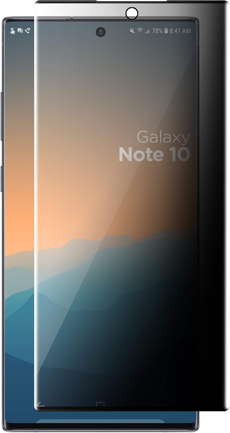 magglass Protector de pantalla de privacidad para Galaxy Note 10, resistente a las huellas dactilares, protector de vidrio templado para Samsung