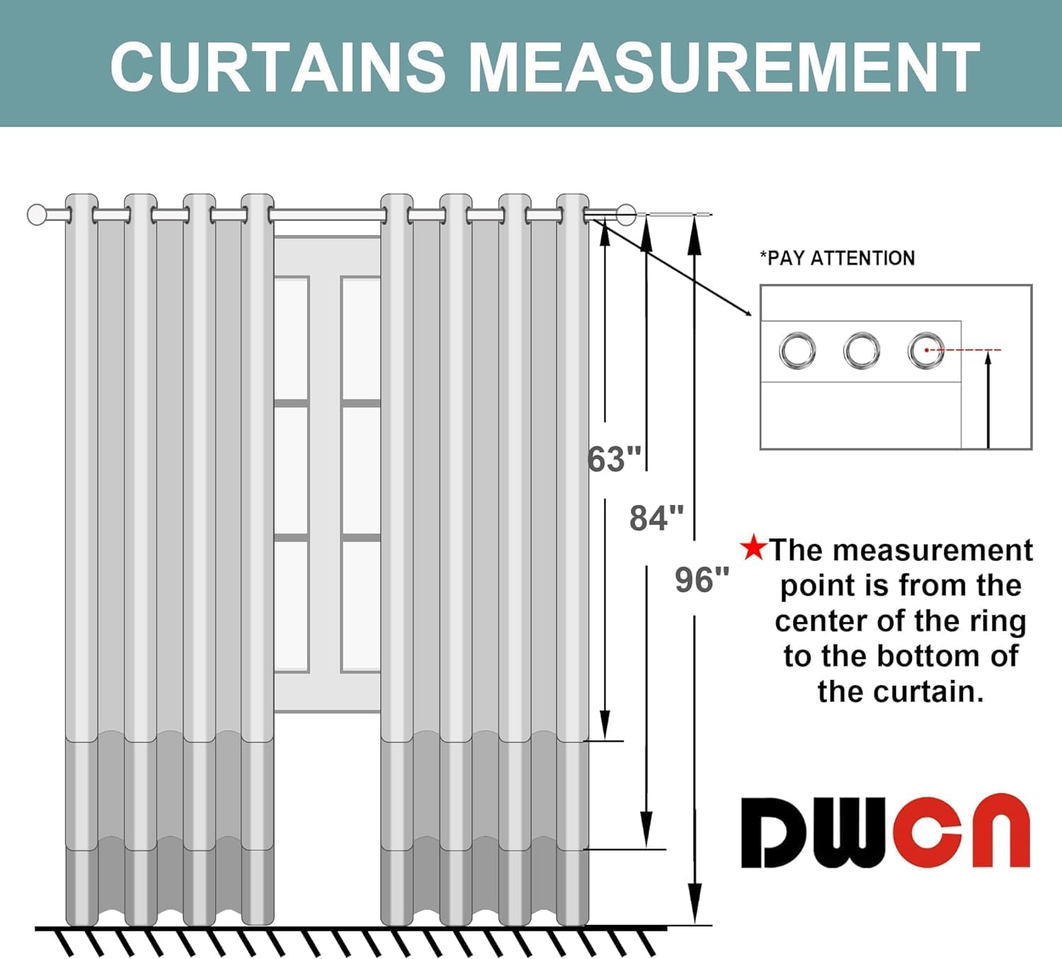 DWCN – Cortinas semitransparente estilo ombré con ojales en la parte superior para sala