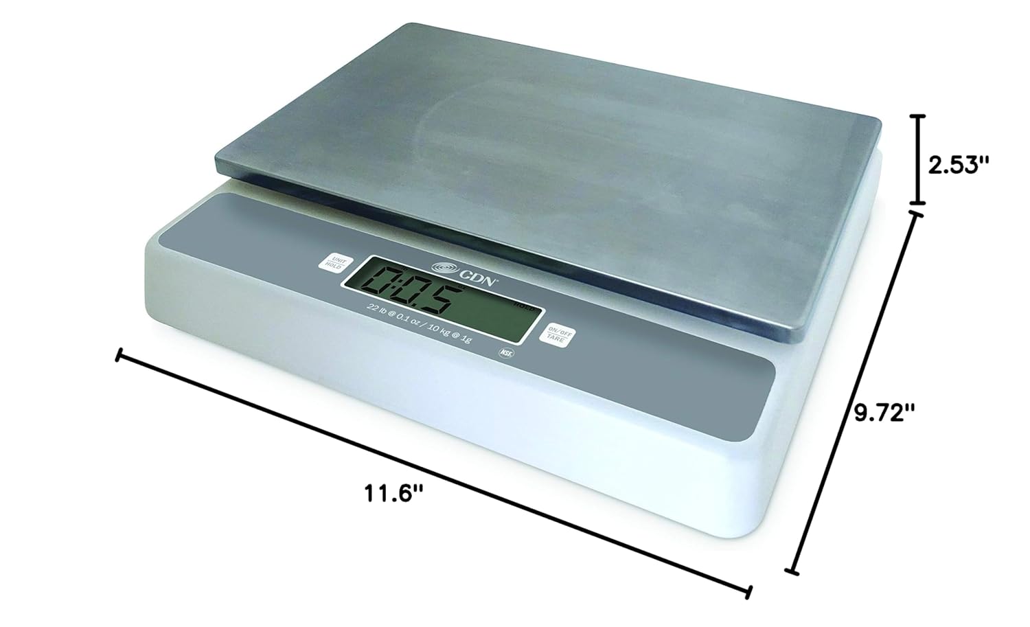 CDN SD2202 Pro – Báscula digital precisa para control de porciones 22 libras, 2.53 pulgadas de altura, 9.72 pulgadas de ancho, 11.6 pulgadas de largo